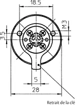 Dessin technique Serrure avec profil en croix 3045