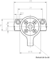 Dessin technique Serrure avec profil en croix 3101