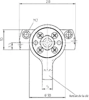 Dessin technique Serrure avec profil en croix 3102