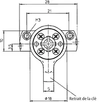 Dessin technique Serrure avec profil en croix 3103