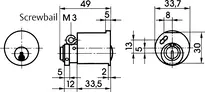 Technical drawing Special cylinder for key-safe tube - system WSW W549
