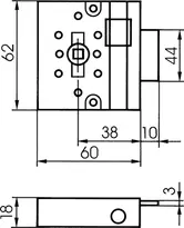 Dessin technique Serrure espagnolette pour meuble 8657