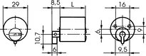 Technische Zeichnung Möbelzylinder - System R10 R577,AUS=2