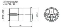 Technical drawing 2 Mortise cylinder eCLIQ N093