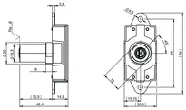 Technische Zeichnung Schloss für Drehstange NT05,VAR=MF1,SERVICE=CLIQGo