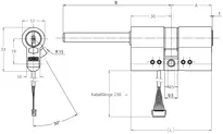 Technische Zeichnung Drehknopfzylinder _1.43L