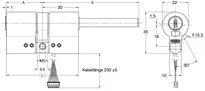 Technische Zeichnung Drehknopfzylinder _1.53L