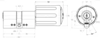 Technical drawing  Thumb turn cylinder CH_KESO__1.43H.KT_neu_ch