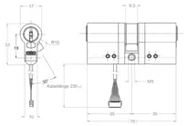 Technical drawing Double cylinder CH_KESO__1.43J_neu_ch