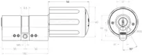 Technical drawing  Thumb turn cylinder CH_KESO__1.43M.KH_neu_ch