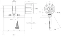Technical drawing Thumbturn cylinder CH_KESO__1.43N_neu_ch