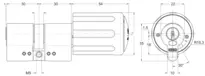 Technical drawing  Thumb turn cylinder CH_KESO__1.53H.KH_neu_ch