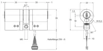 Technical drawing Double cylinder CH_KESO__1.53J_neu_ch