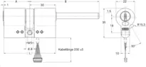 Technical drawing Thumbturn cylinder CH_KESO__1.53L_neu_ch