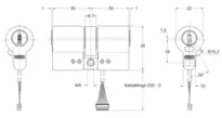 Technical drawing Double cylinder CH_KESO__1.53Z_neu_ch