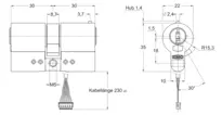 Technical drawing Double cylinder CH_KESO__1.54A_neu_ch