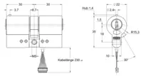 Technical drawing Double cylinder CH_KESO__1.54C_neu_ch