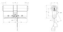 Technical drawing Integra double cylinder on both sides Electronics CH_KESO__1.A3K_neu_ch