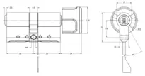 Technical drawing Integra rotary knob cylinder CH_KESO__1.A3N_neu_ch