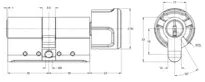 Technische Zeichnung Drehknopfzylinder CH_KESO__1.B19_neu_ch