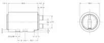 Technische Zeichnung Insert-Zylinder CH_KESO__1.K9E_neu_ch