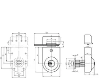 Technische Zeichnung Design-Riegelschloss CH_KESO__2.063_neu_ch