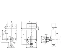 Technische Zeichnung Design-Riegelschloss CH_KESO__2.065_neu_ch