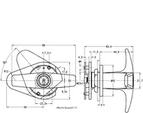 Technische Zeichnung Zylindergriffverschluss CH_KESO__4.001.21_neu_ch