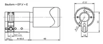 Technical drawing Integra digital cylinder CH_KESO_E1.46C,_neu_ch