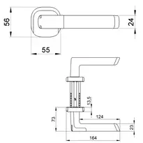 Technical drawing Electronic door handle Aperio H100 CH_KESO_H100_neu_ch