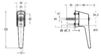 Technische Zeichnung Drehgriff eCLIQ CH_N4.119