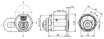 Technische Zeichnung Schliesshebelzylinder CLIQ Go CH_G3.923