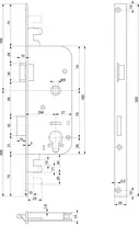 Technical drawing 2 Latch bolt lock 1822