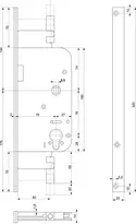 Technical drawing 3 Latch bolt lock 1822