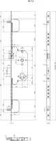 Technical drawing Panic security multi-point locking system 1859PE-ZF