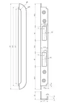 Technical drawing 1 flush-mount striking plate 11471013