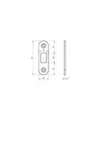 Technical drawing 1 Flat strike plate 11471005