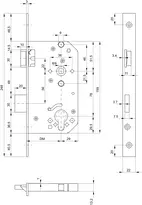 Technische Zeichnung 3 Casa Alpha Sicherheits-Einsteckschloss 1255
