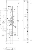 Technical drawing 2 sFlipLock panic security mortise lock 14546PBa-SV