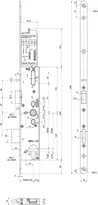 Dessin technique 1 Serrure à mortaiser de sécurité anti-panique à commande de béquille sFlipLock e-drive 16546PBa-SV
