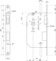 Technical drawing Casa Alpha passive leaf locking system 1711