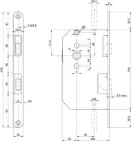 Technical drawing CASA Alpha Panic passive leaf locking system 1713