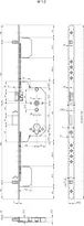 Technical drawing Panic security multi-point locking system 1850PBa-SV