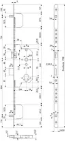 Technical drawing Panic security multi-point locking system 1850PE-SV