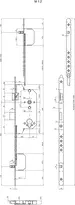 Technical drawing Panic security multi-point locking system 1856PDe-XL