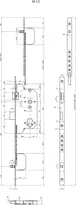 Technical drawing Security multi-point lock system 1856XL