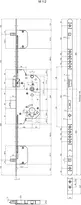 Technical drawing Panic security multi-point locking system 1859PBe-ZF