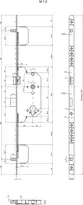 Technical drawing Panic security multi-point locking system 1859PBa
