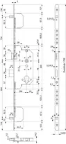 Technical drawing Panic security multi-point locking system 1859PDa