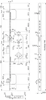 Technical drawing Panic security multi-point locking system 1859PDe